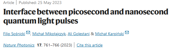 Our quantum interfaces published in Nature Photonics