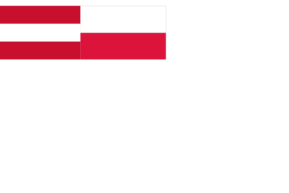 Flag of Austria and flag of Poland